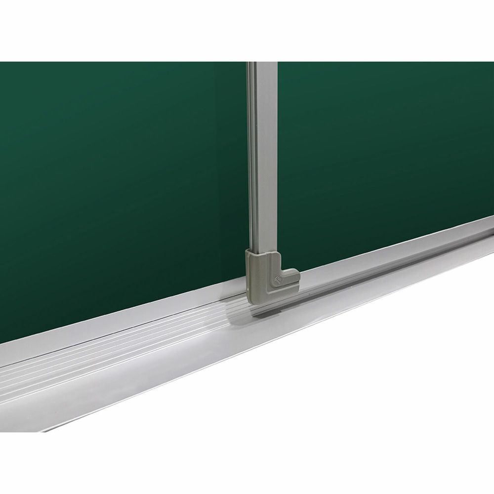 Доска для мела магнитная 3-х элементная, 100х170/340 см, 5 рабочих поверхностей, зеленая, BS, ТЭ-340М