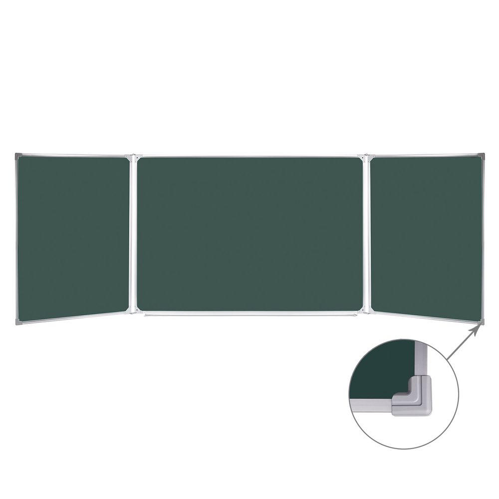 Доска для мела/магнитно-маркерная 3-х элементная 100х150/300 см, 3 поверхности/мел + 2 поверхности/маркер, BS, ТЭ-300К