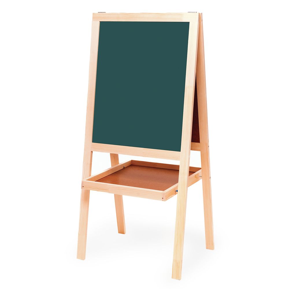 Доска-мольберт двусторонняя для мела и магнитно-маркерная 545х650 мм, зеленая/белая, РОССИЯ, BRAUBERG