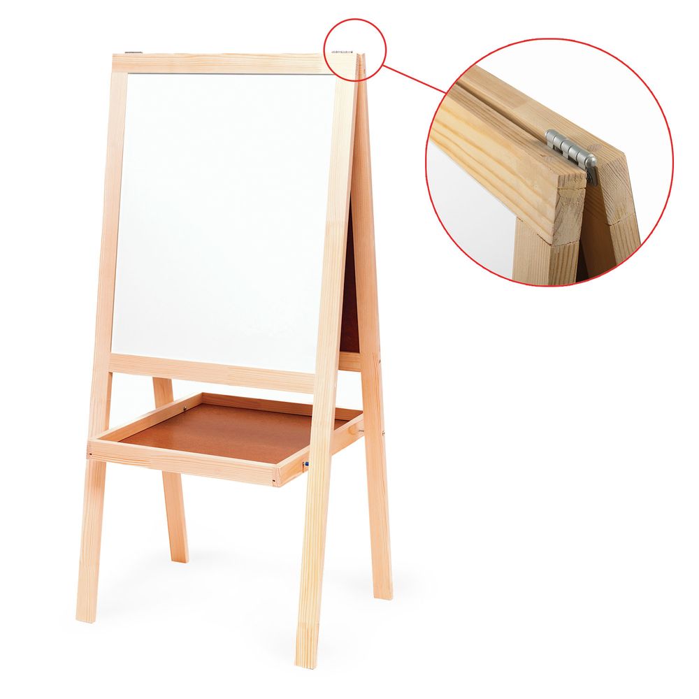 Доска-мольберт двусторонняя для мела и магнитно-маркерная 545х650 мм, зеленая/белая, РОССИЯ, BRAUBERG