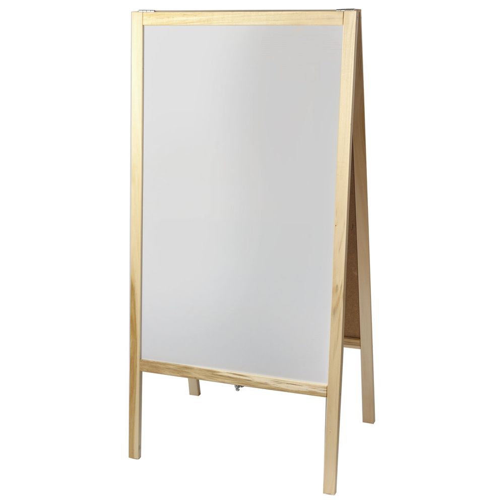 Доска-штендер двусторонняя для мела и магнитно-маркерная (54х109 см), черная/белая, STAFF