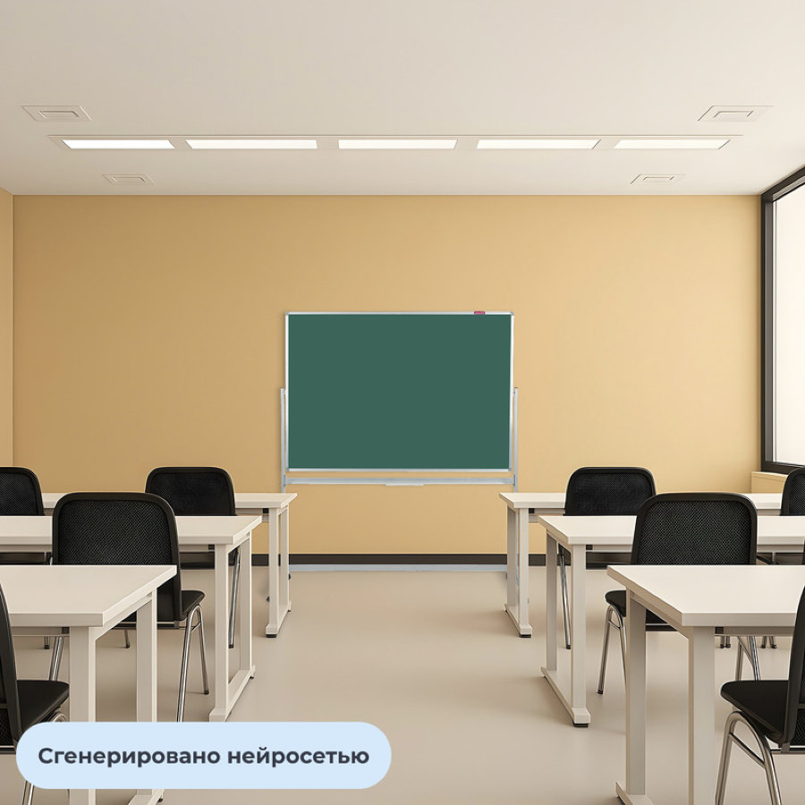 Доска меловая вращающаяся 150х100 см Эконом, зеленая, магнитная