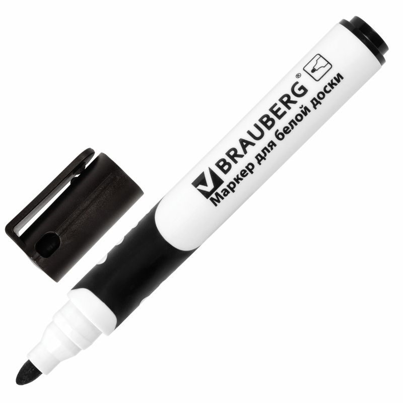 Маркер стираемый для белой доски ЧЕРНЫЙ, BRAUBERG