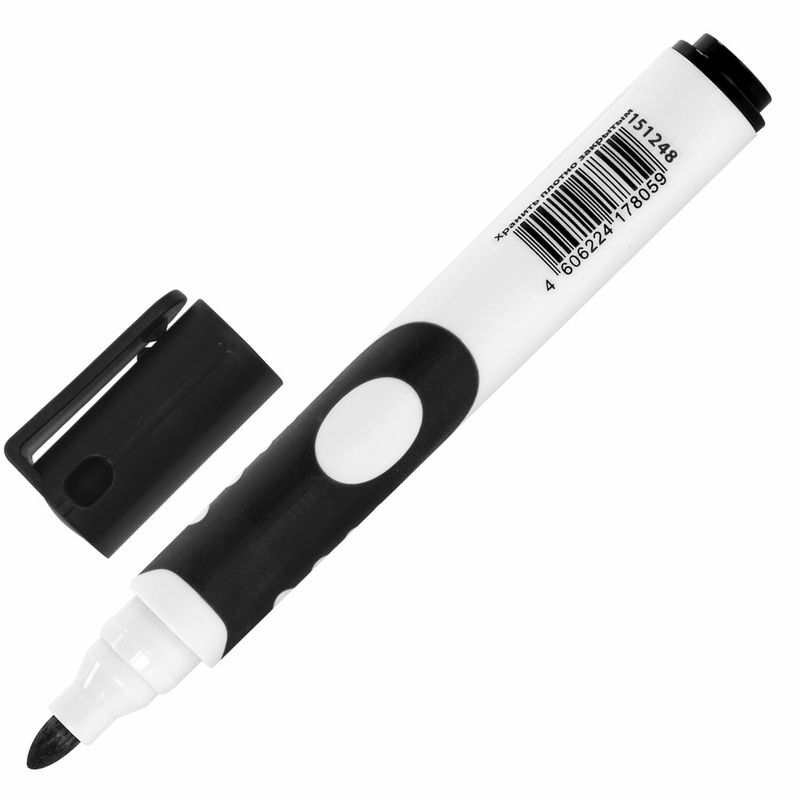 Маркер стираемый для белой доски ЧЕРНЫЙ, BRAUBERG