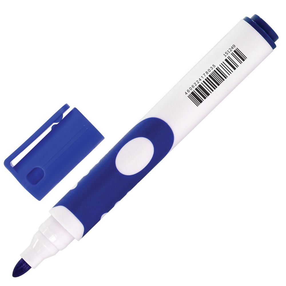 Маркер стираемый для белой доски СИНИЙ, BRAUBERG