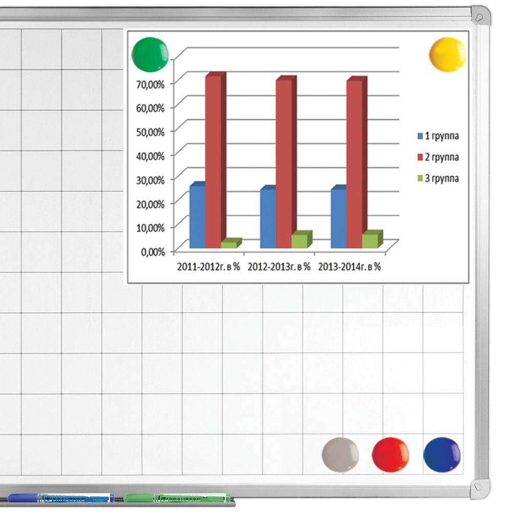 Магниты БОЛЬШОГО ДИАМЕТРА, 40 мм, КОМПЛЕКТ 5 штук, цвет АССОРТИ, в блистере, BRAUBERG