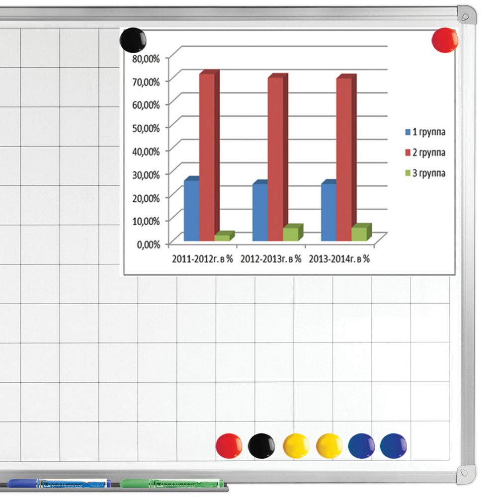Магниты диаметром 30 мм, КОМПЛЕКТ 8 штук, цвет АССОРТИ, в блистере, BRAUBERG