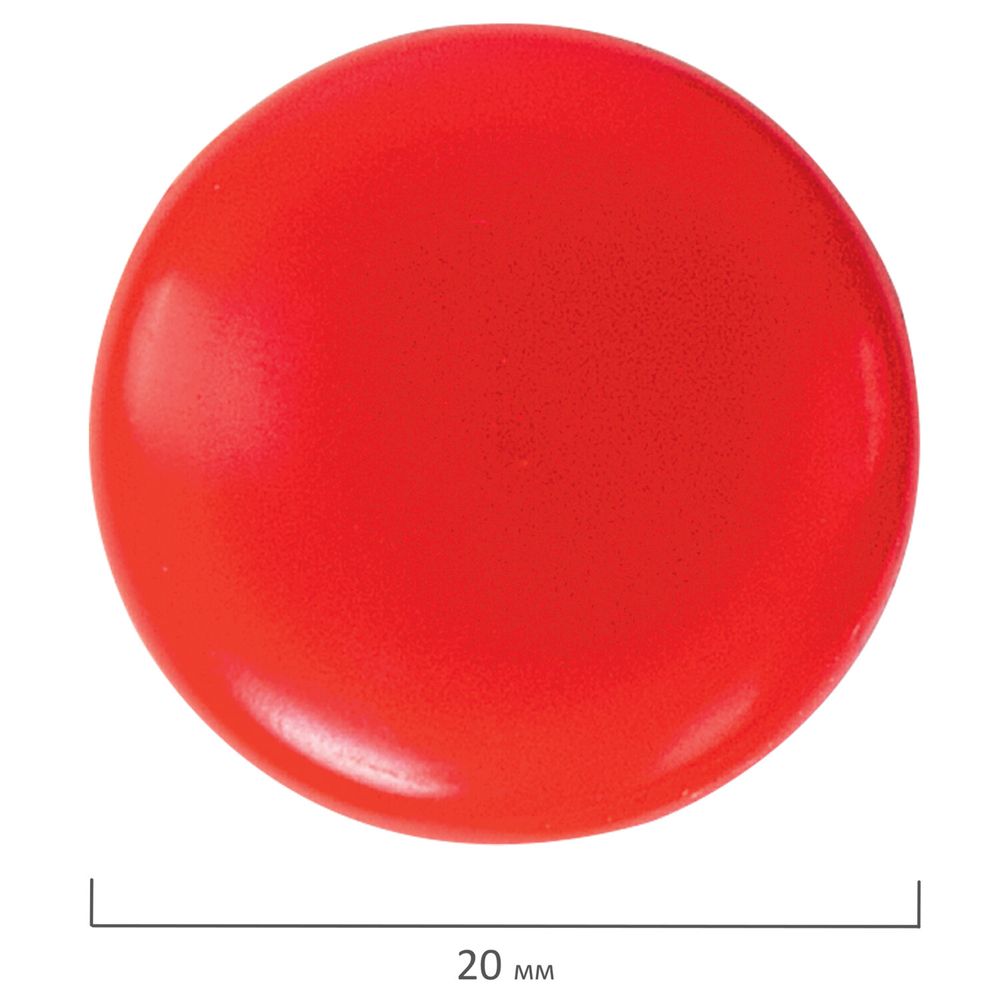 Магниты МАЛОГО ДИАМЕТРА 20 мм, НАБОР 6 шт., ассорти, BRAUBERG 