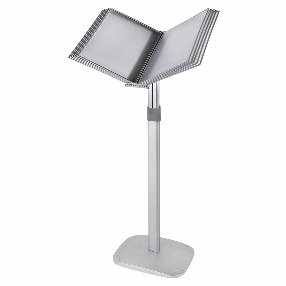 Демосистема напольная на 10 панелей, серые панели А4, регулируемая высота, STAFF