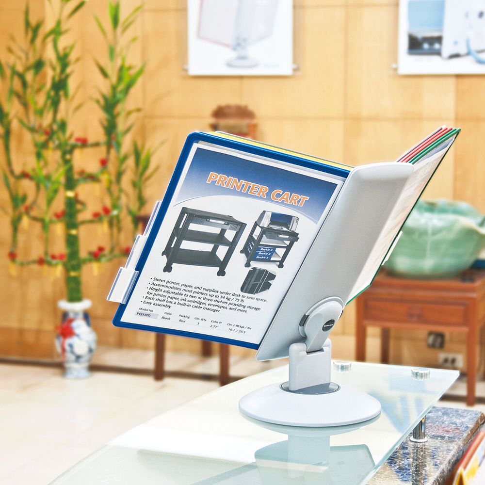 Демосистема настольная на 10 панелей, с 10 цветными панелями А4, вращающаяся, BRAUBERG