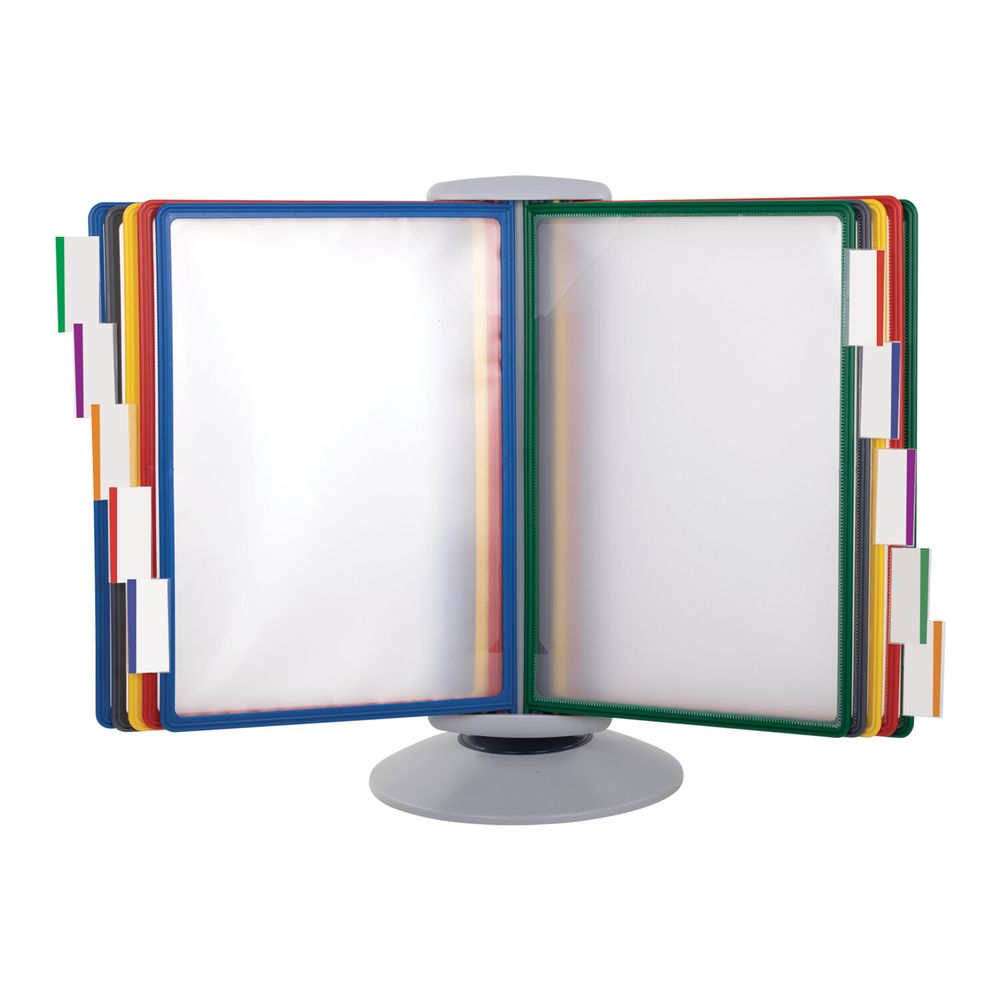 Демосистема настольная на 10 панелей, с 10 цветными панелями А4, вращающаяся, BRAUBERG