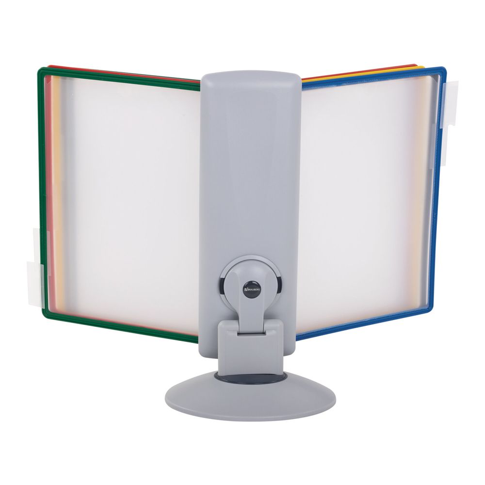 Демосистема настольная на 10 панелей, с 10 цветными панелями А4, вращающаяся, BRAUBERG