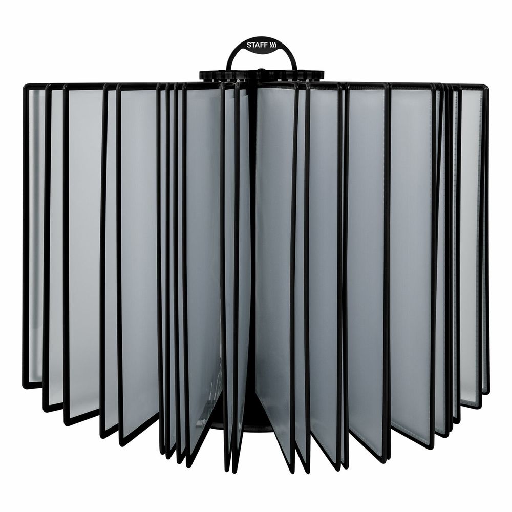 Демосистема настольная на 30 панелей, с 30 черными панелями А4, вращающаяся, STAFF