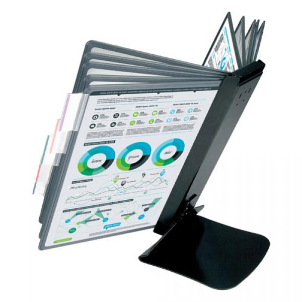 Демо-система MEGA Office FDS016 настольная металлическая основа с 10 панелями, черная