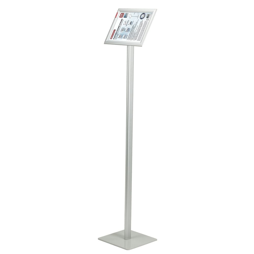 Рамка на стойке для рекламы (210х297 мм), А4, алюминиевая, прижимные стороны, BRAUBERG