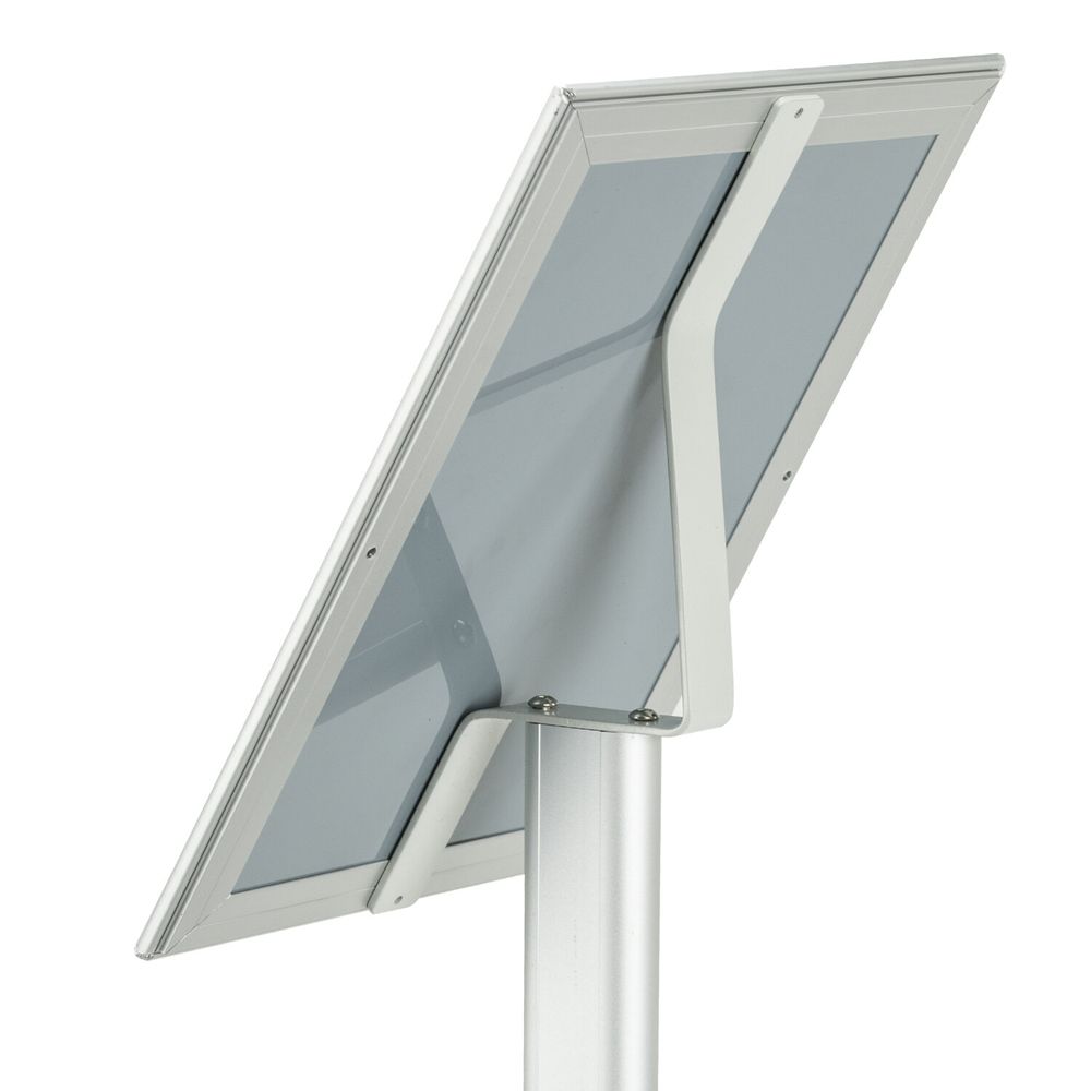 Рамка на стойке для рекламы (210х297 мм), А4, алюминиевая, прижимные стороны, BRAUBERG