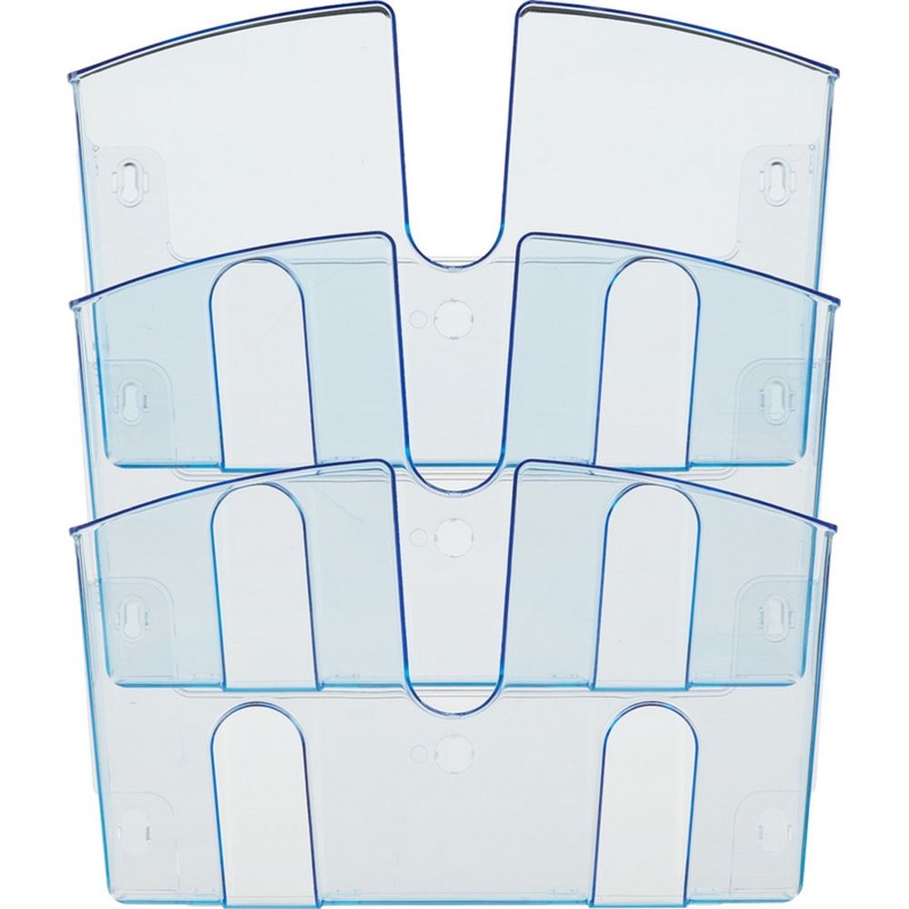 Дисплей настенный, 3 отделения А4 горизонтальный синий