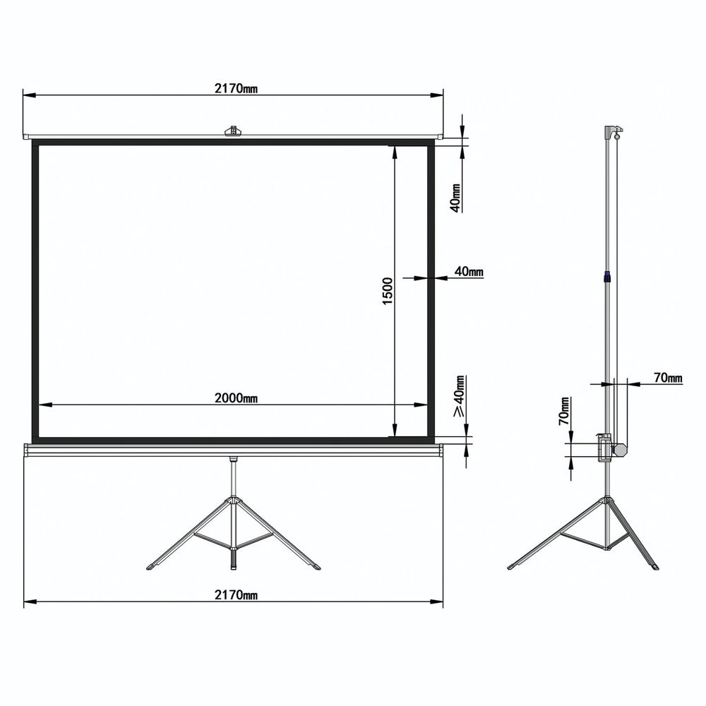 Экран проекционный на треноге (150х200 см), матовый, 4:3, BRAUBERG 