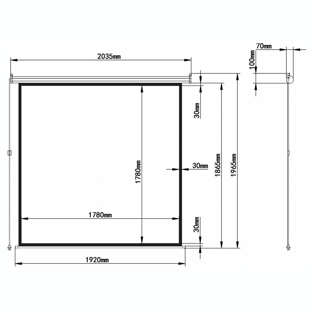 Экран проекционный настенный (180х180 см), матовый, электропривод, 1:1, BRAUBERG 