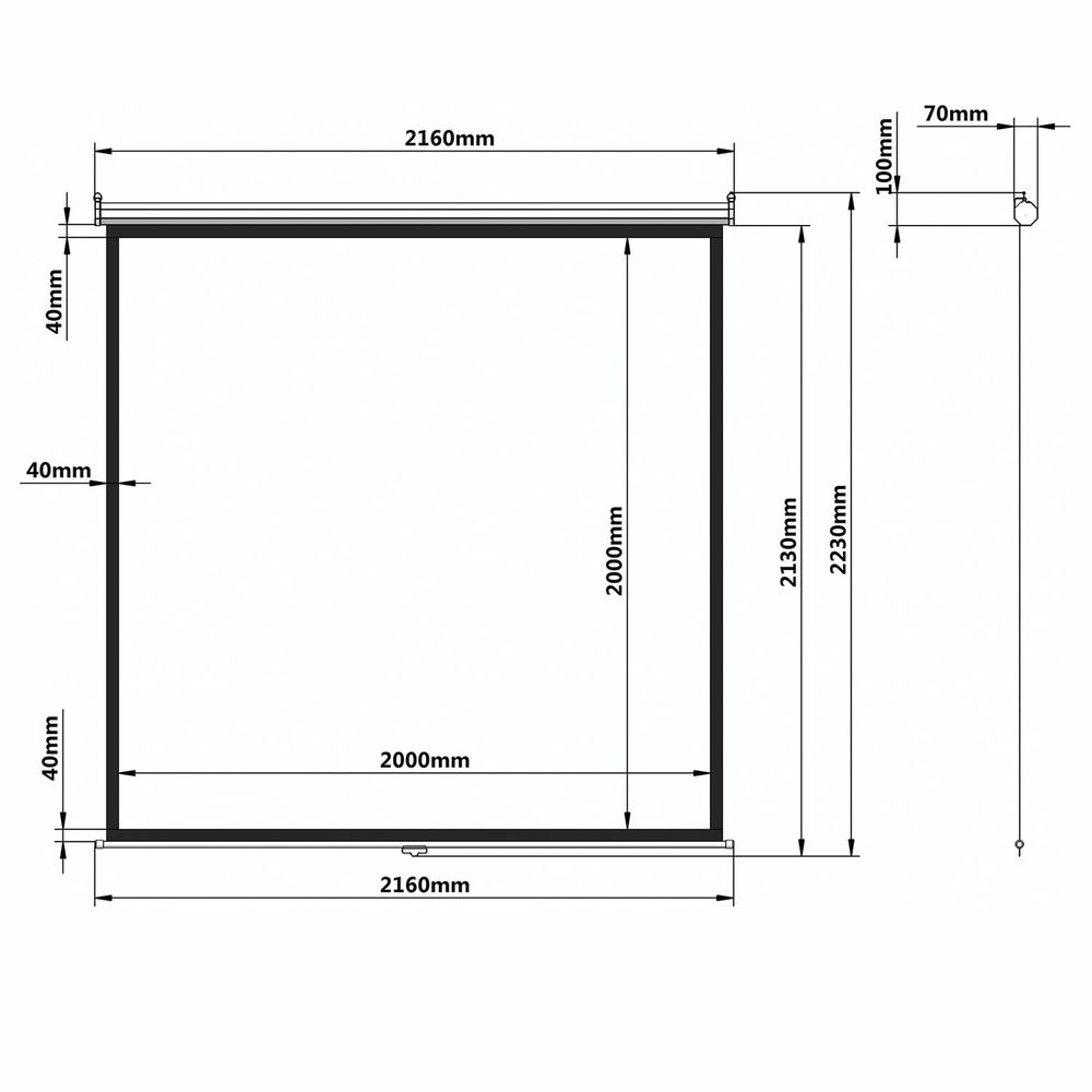 Экран проекционный настенный (200х200 см), матовый, 1:1, BRAUBERG 