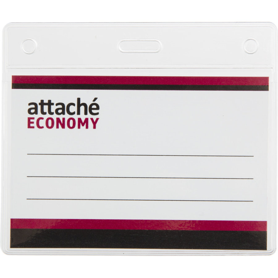 Бейдж Attache Economy 78x96,шнур.2заж 45см син, вкладыш 60x90 5шт/уп 