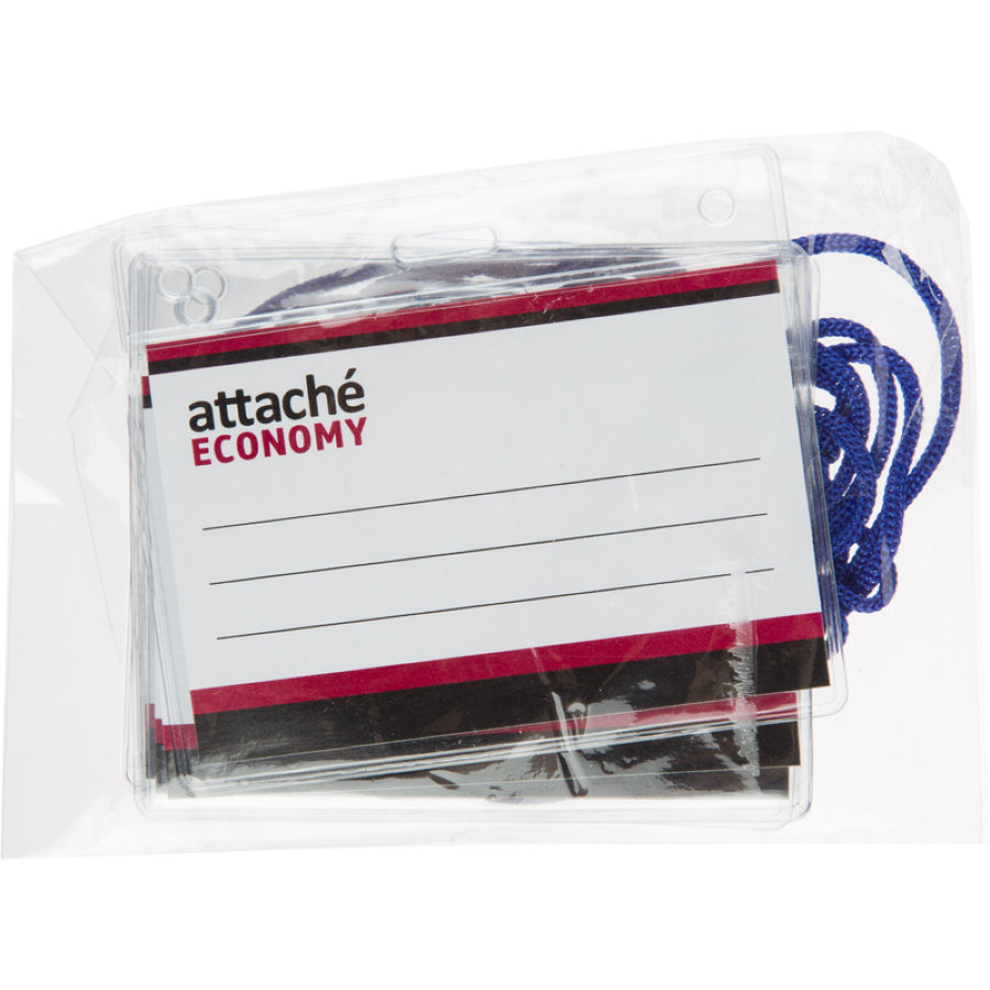Бейдж Attache Economy 78x96,шнур.2заж 45см син, вкладыш 60x90 5шт/уп 