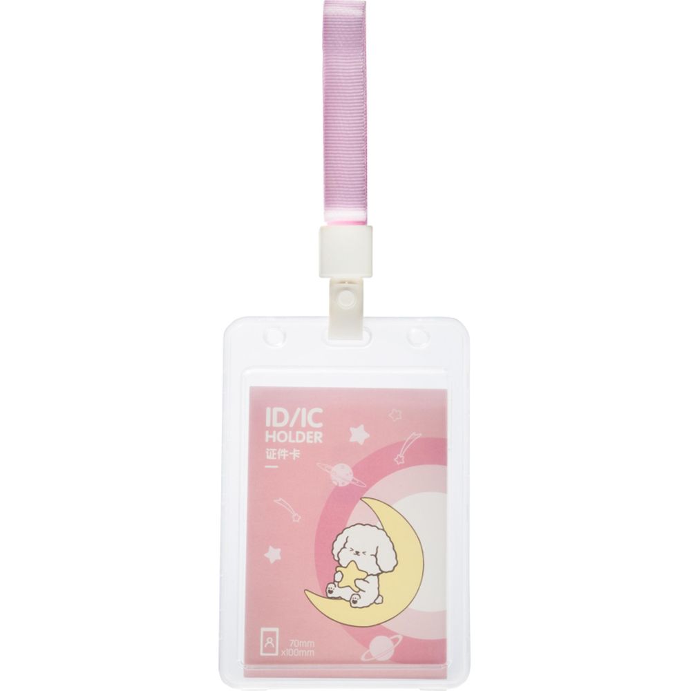 Бейдж Deli 64808 вертикальный,на шнур. с клипом.,вкладыш:69x110мм, ассорти, 1 шт