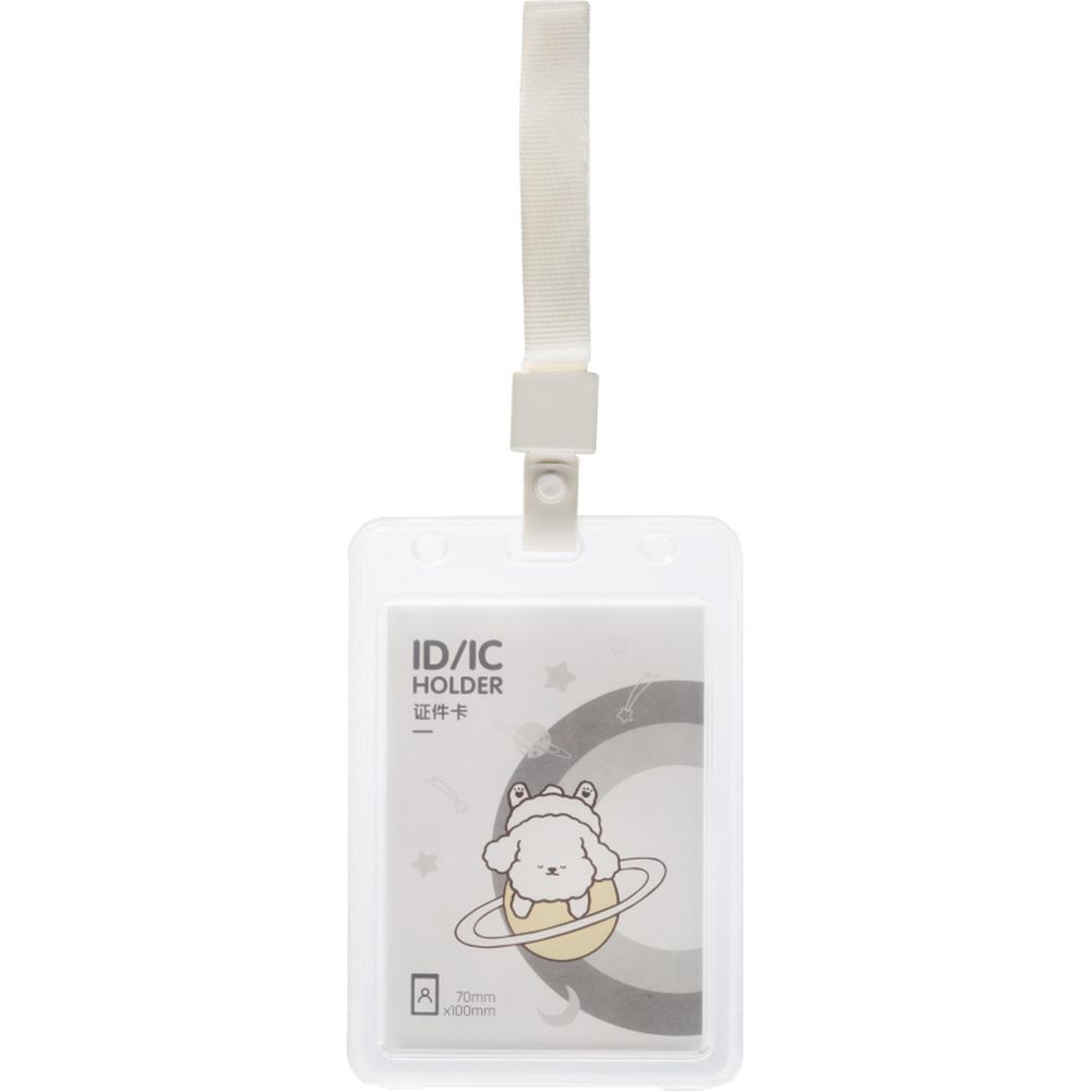 Бейдж Deli 64808 вертикальный,на шнур. с клипом.,вкладыш:69x110мм, ассорти, 1 шт