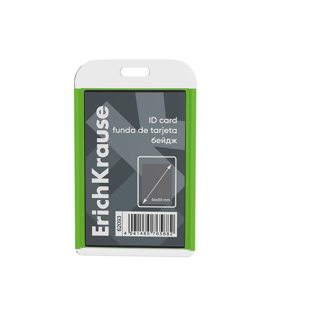 Бейдж вертикальный  в комплекте с силиконовой лентой ErichKrause акриловый  размер вставки 54х85 мм, ассорти, в пакете