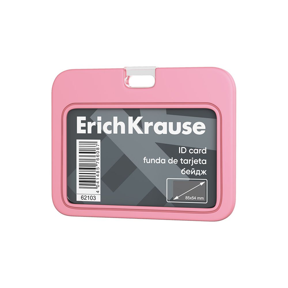 Бейдж горизонтальный ErichKrause силиконовый, размер вставки 85х54, ассорти, в пакете