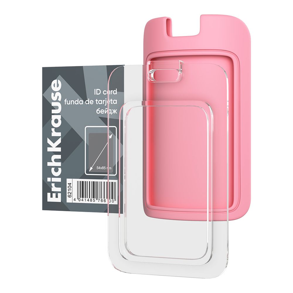 Бейдж вертикальный ErichKrause силиконовый, размер вставки 54х85, ассорти, в пакете