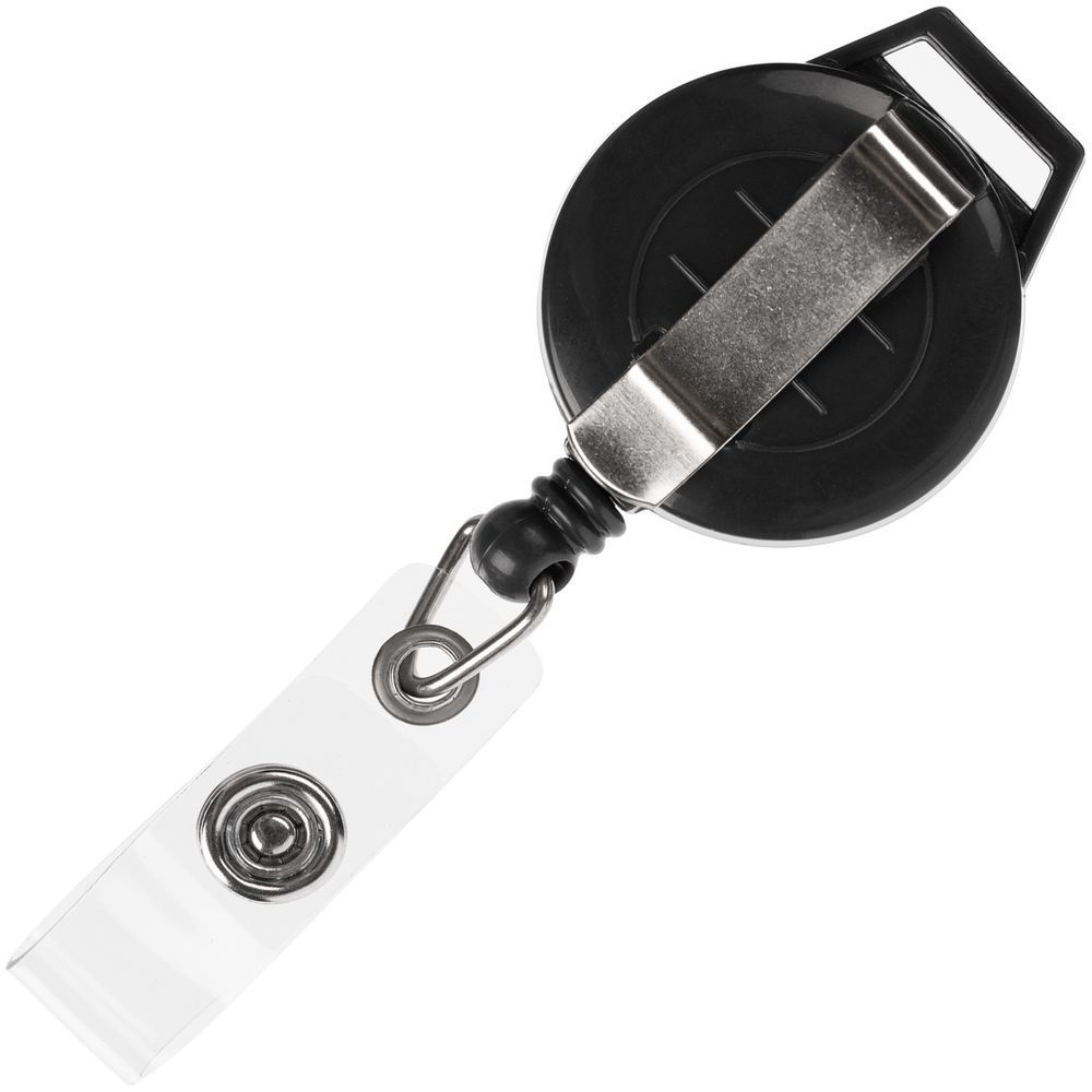 Ретрактор Attach New с ушком под ленту черный