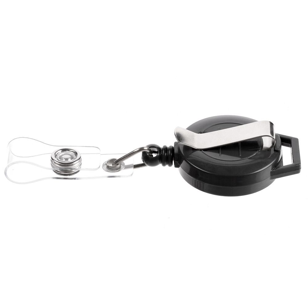 Ретрактор Attach New с ушком под ленту черный