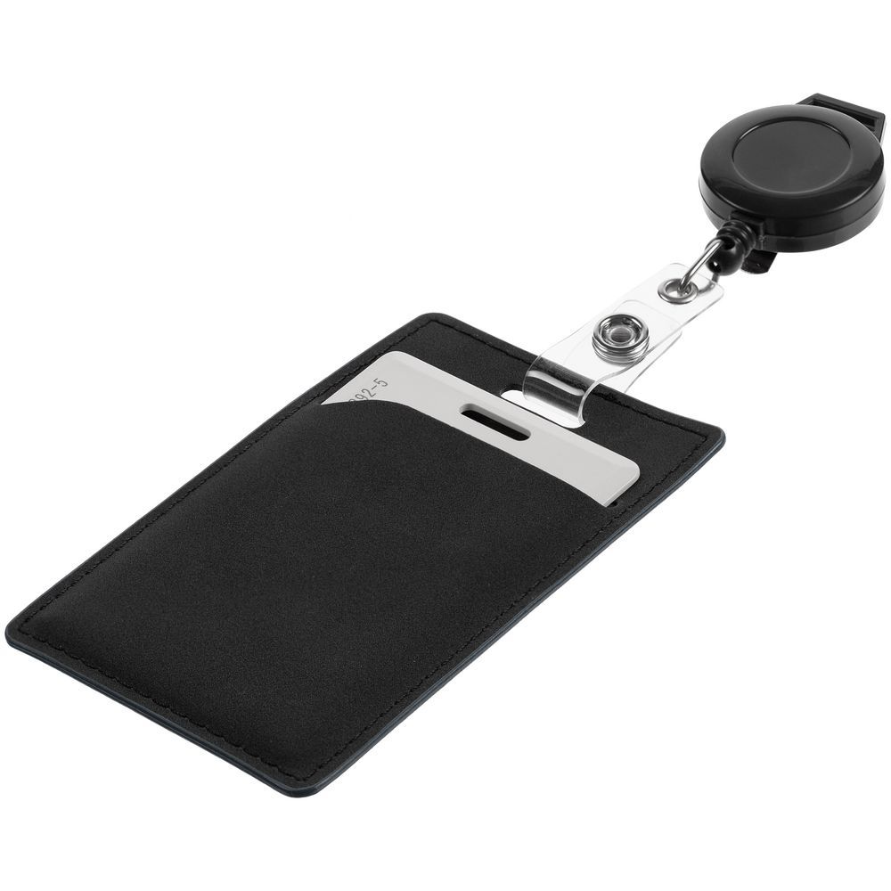 Ретрактор Attach New с ушком под ленту черный