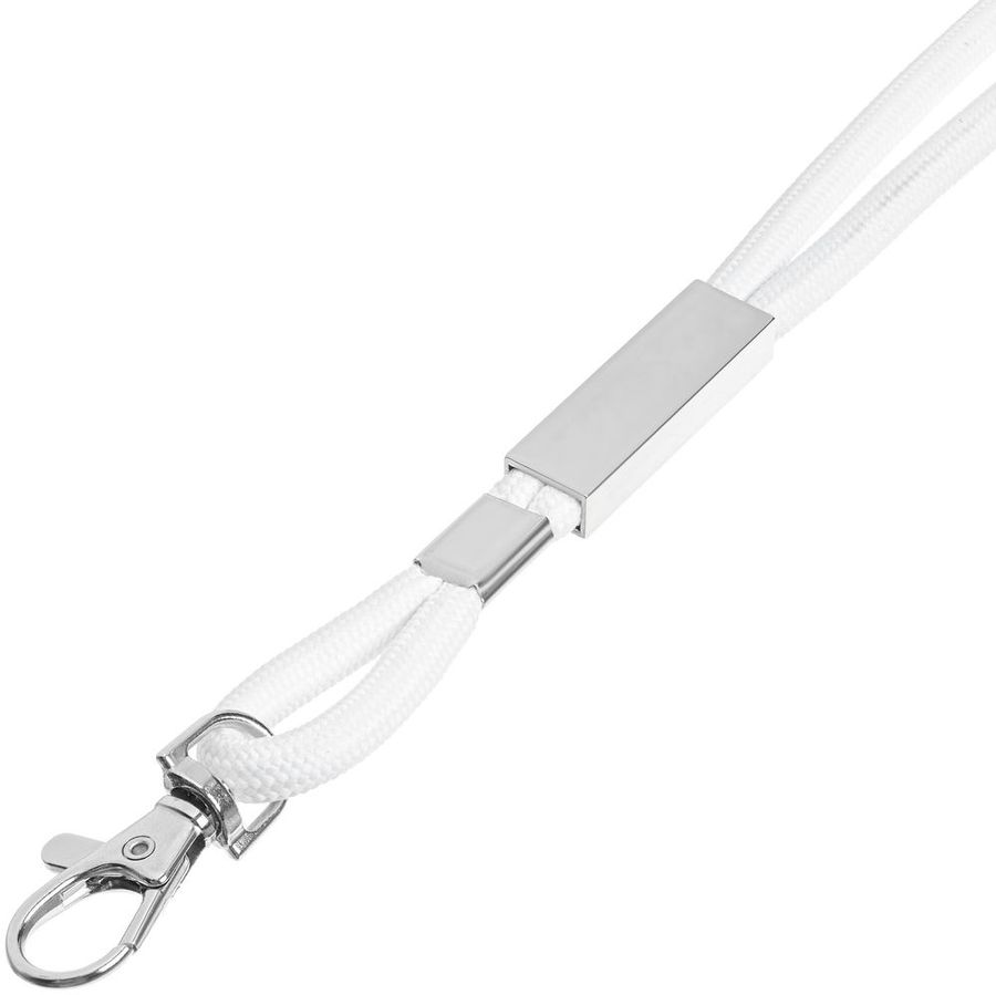 Шнурок для бейджа Tube Metal белый