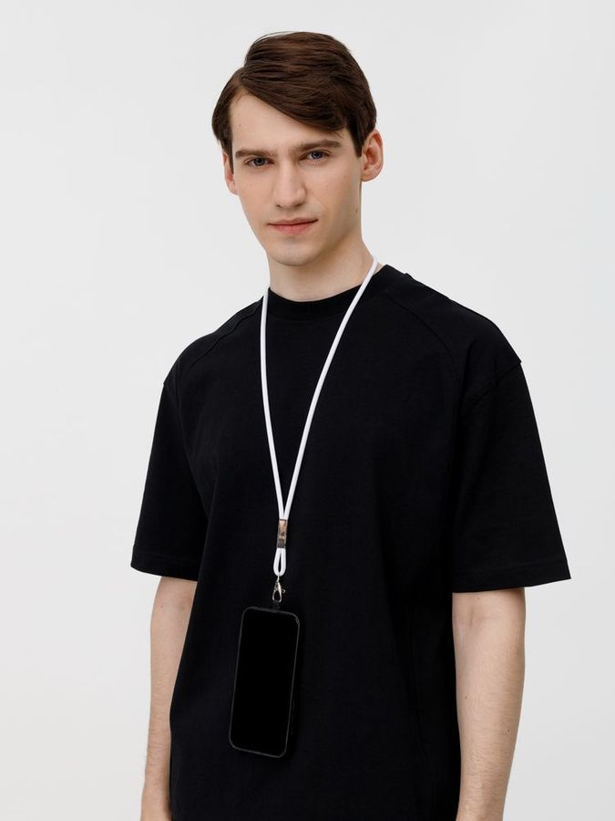 Шнурок для бейджа Tube Metal белый