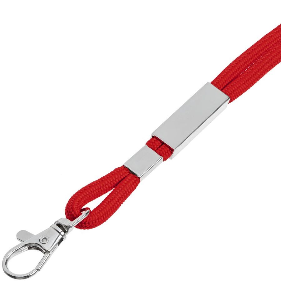 Шнурок для бейджа Tube Metal красный