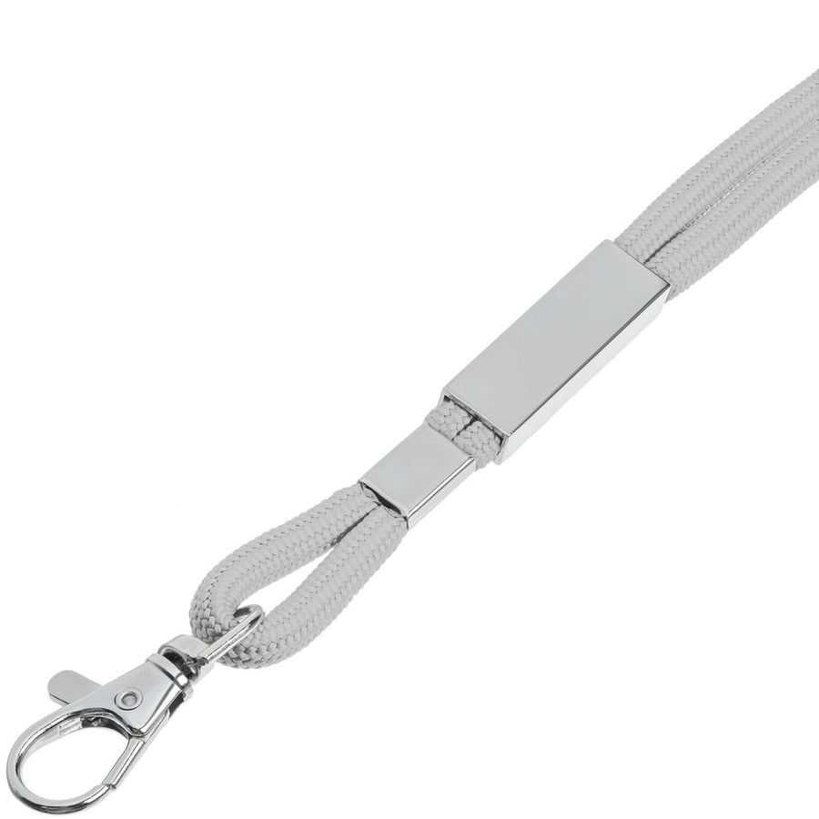 Шнурок для бейджа Tube Metal серый