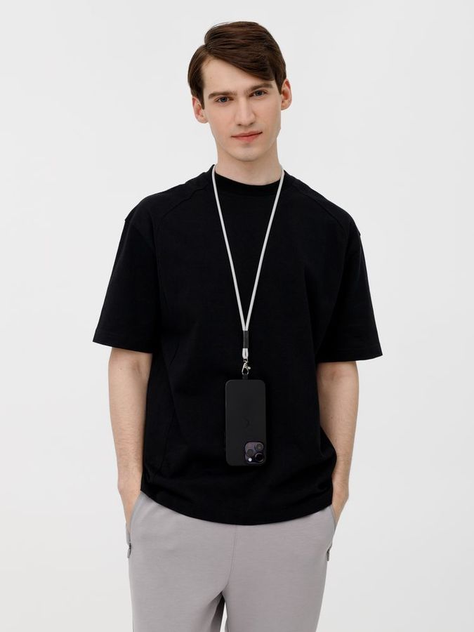 Шнурок для бейджа Tube Metal серый