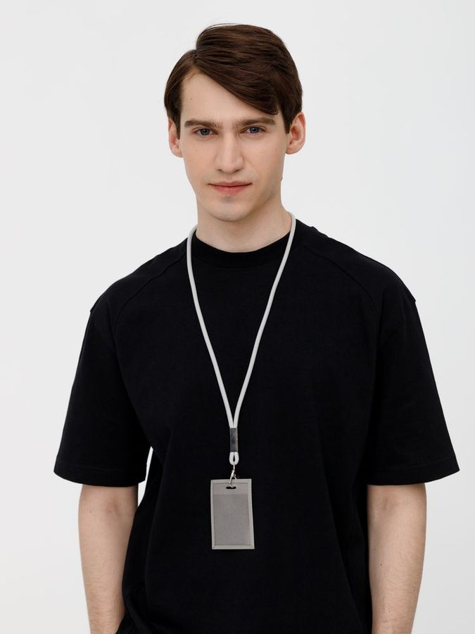 Шнурок для бейджа Tube Metal серый