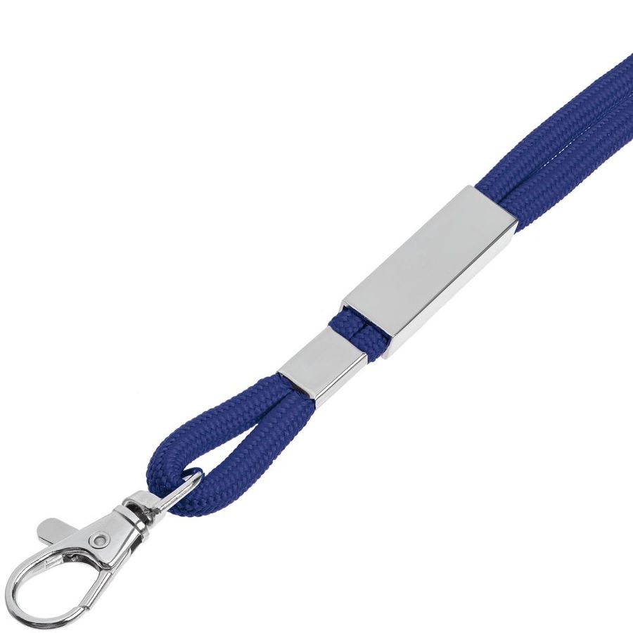 Шнурок для бейджа Tube Metal синий
