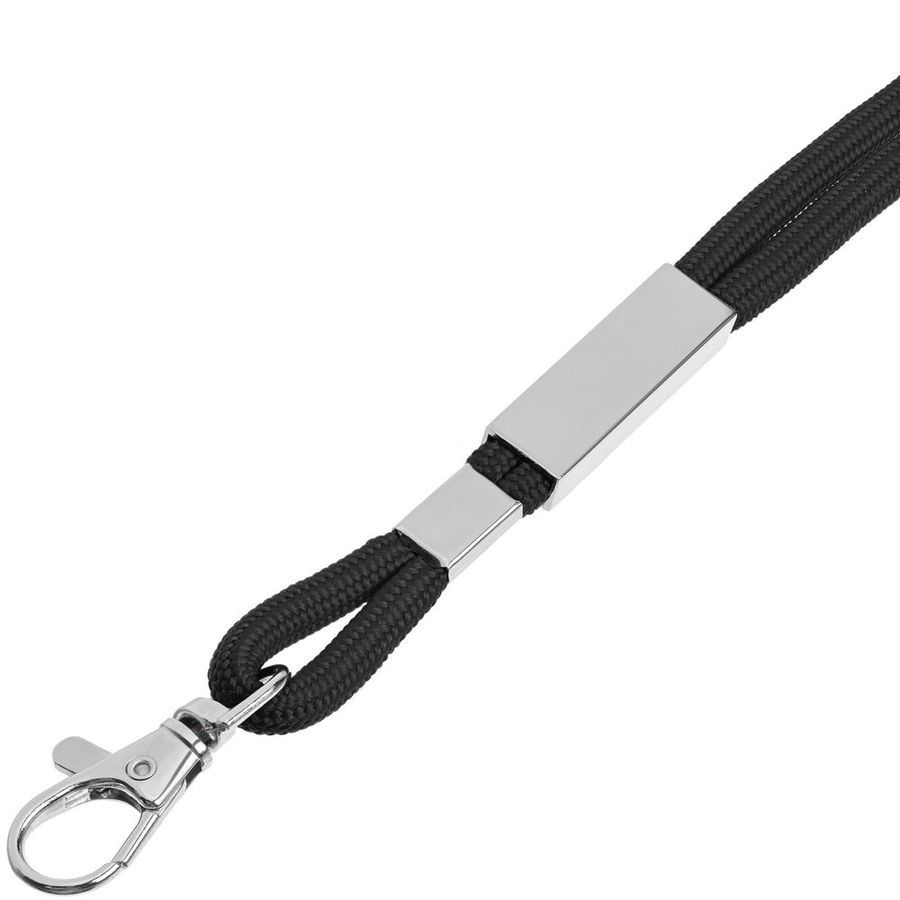 Шнурок для бейджа Tube Metal черный