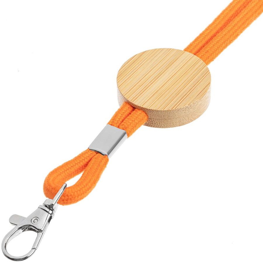 Шнурок для бейджа Tube Wood оранжевый