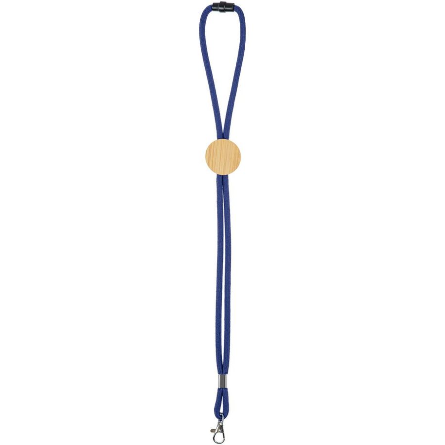 Шнурок для бейджа Tube Wood синий