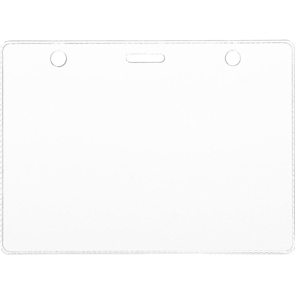 Бейдж 120х87мм горизонтальный Attache, с синей  тесьмой + металлический зажим, 10шт/уп