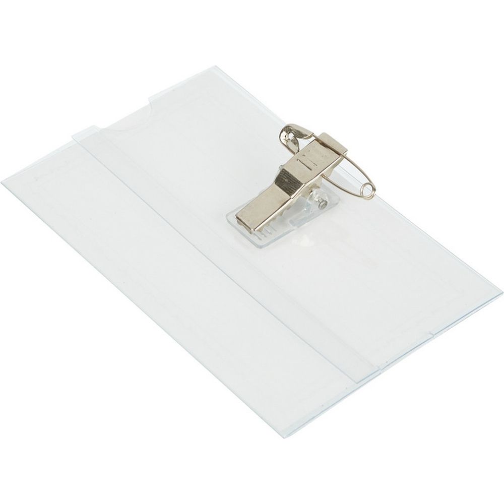 Бейдж 90х60мм горизонтальный Attache Sakura/Sterling, металлический зажим + булавка