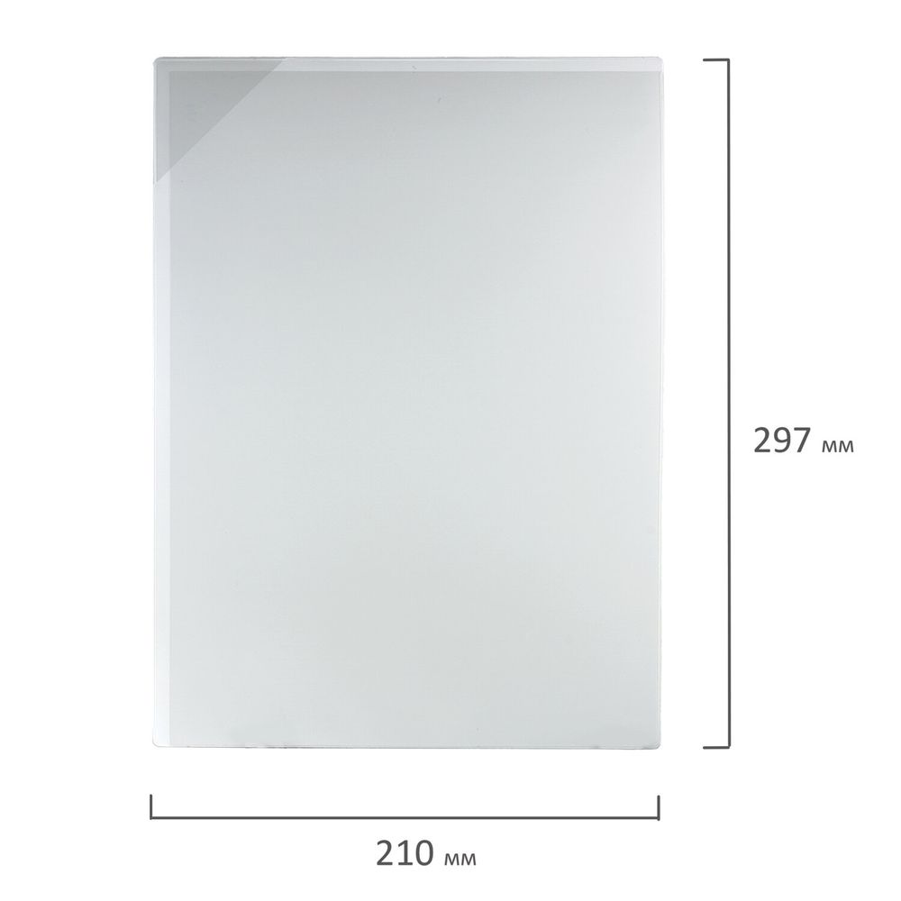 Магнитный карман для документов, фото, записок, формат А4, прозрачный, BRAUBERG