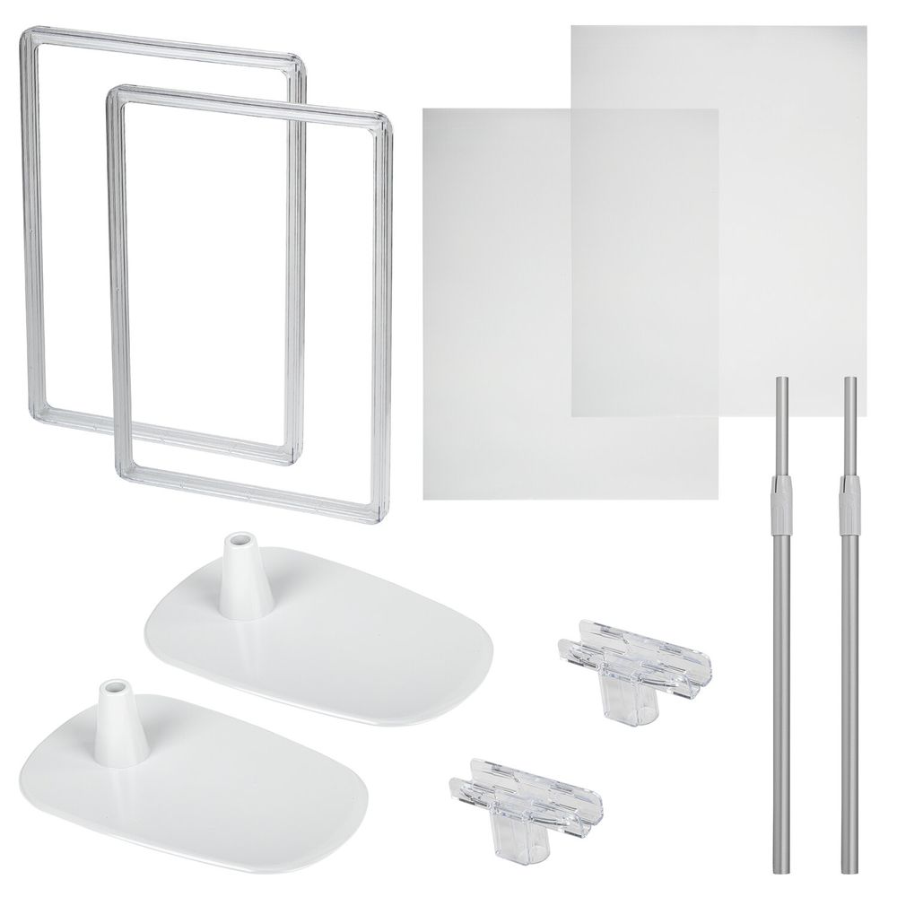 Стойка-инфодержатель напольная КОМПЛЕКТ 2 шт., А4 (высота трубки до 55 см) ПРОЗРАЧНАЯ