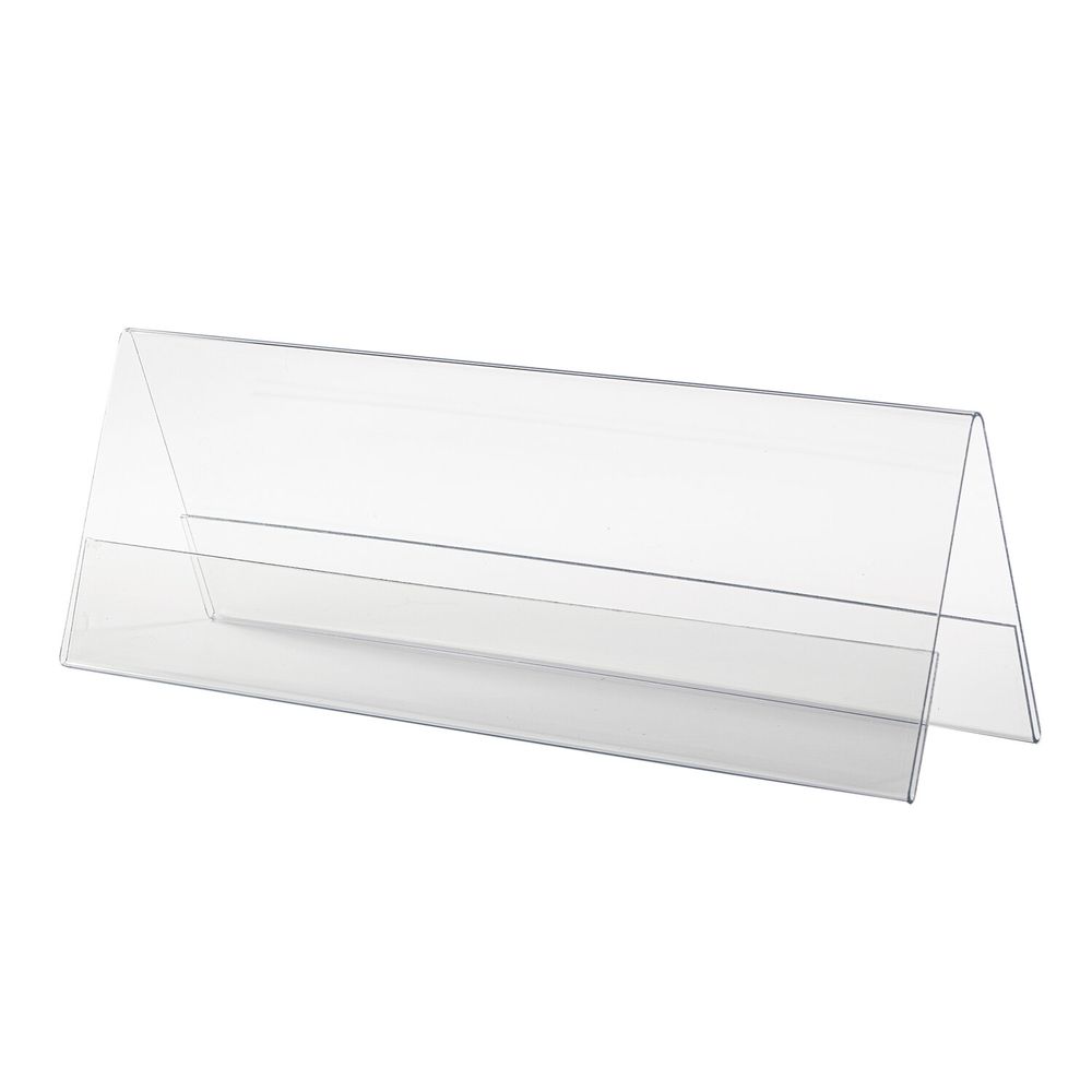 Подставка настольная для презентаций информационная 300х100 мм (домик) двусторонняя, в защитной пленке, BRAUBERG