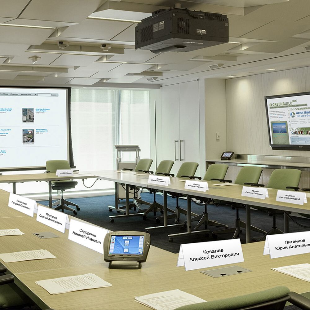 Подставка настольная для презентаций информационная 300х100 мм (домик) двусторонняя, в защитной пленке, BRAUBERG